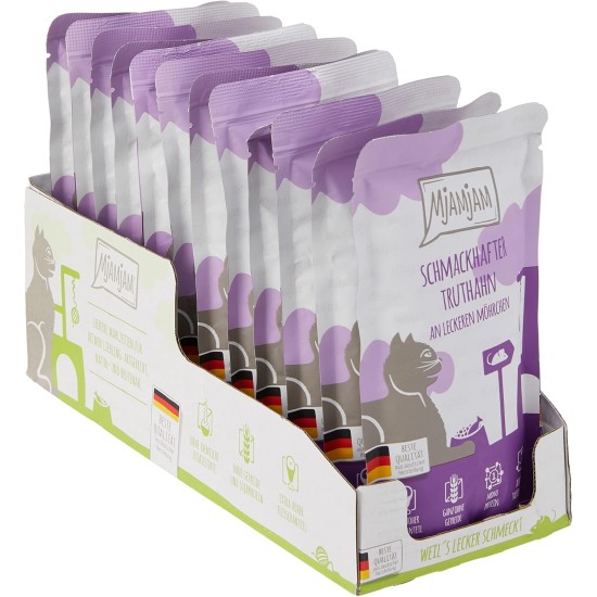 MjAMjAM Premium Wet Food for Cats, Juicy Chicken with Delicious Carrots, Pack of 6 (6 x 400 g), Grain-Free with Extra Meat MjAMjAM Premium Wet Food for Cats, Juicy Chicken with Delicious Carrots, Pack of 6 (6 x 400 g), Grain-Free with Extra Meat