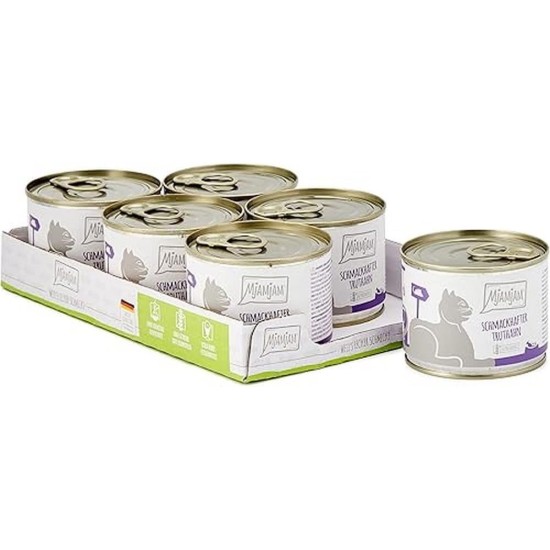 MjAMjAM Premium Wet Food for Cats, Juicy Chicken with Delicious Carrots, Pack of 6 (6 x 400 g), Grain-Free with Extra Meat MjAMjAM Premium Wet Food for Cats, Juicy Chicken with Delicious Carrots, Pack of 6 (6 x 400 g), Grain-Free with Extra Meat