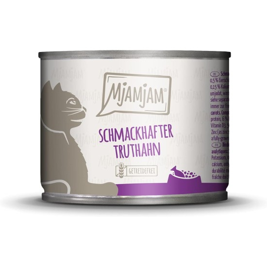 MjAMjAM Premium Wet Food for Cats, Juicy Chicken with Delicious Carrots, Pack of 6 (6 x 400 g), Grain-Free with Extra Meat MjAMjAM Premium Wet Food for Cats, Juicy Chicken with Delicious Carrots, Pack of 6 (6 x 400 g), Grain-Free with Extra Meat