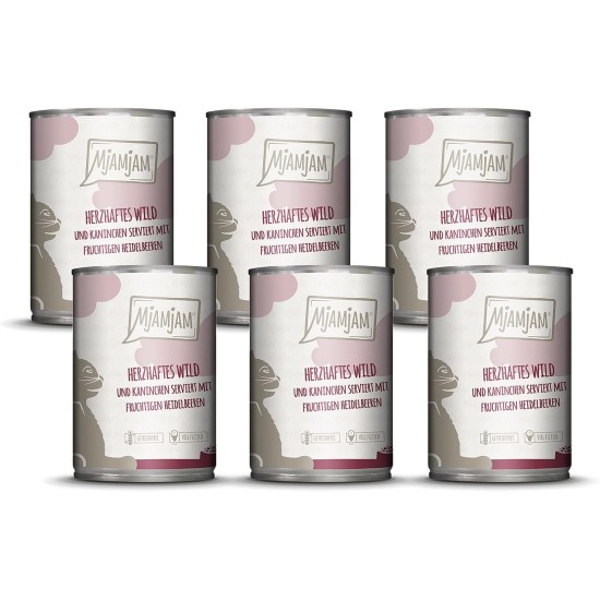 MjAMjAM Premium Wet Food for Cats, Juicy Chicken with Delicious Carrots, Pack of 6 (6 x 400 g), Grain-Free with Extra Meat MjAMjAM Premium Wet Food for Cats, Juicy Chicken with Delicious Carrots, Pack of 6 (6 x 400 g), Grain-Free with Extra Meat