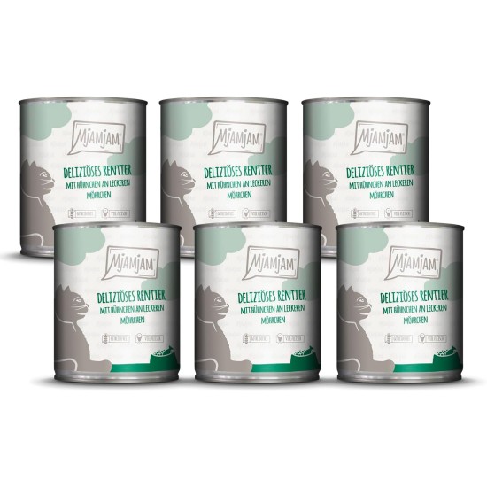 MjAMjAM Premium Wet Food for Cats, Juicy Chicken with Delicious Carrots, Pack of 6 (6 x 400 g), Grain-Free with Extra Meat MjAMjAM Premium Wet Food for Cats, Juicy Chicken with Delicious Carrots, Pack of 6 (6 x 400 g), Grain-Free with Extra Meat