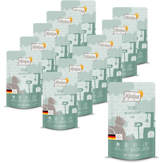 MjAMjAM Premium Wet Food for Cats, Juicy Chicken with Delicious Carrots, Pack of 6 (6 x 400 g), Grain-Free with Extra Meat MjAMjAM Premium Wet Food for Cats, Juicy Chicken with Delicious Carrots, Pack of 6 (6 x 400 g), Grain-Free with Extra Meat