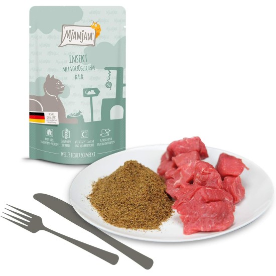 MjAMjAM Premium Wet Food for Cats, Juicy Chicken with Delicious Carrots, Pack of 6 (6 x 400 g), Grain-Free with Extra Meat MjAMjAM Premium Wet Food for Cats, Juicy Chicken with Delicious Carrots, Pack of 6 (6 x 400 g), Grain-Free with Extra Meat