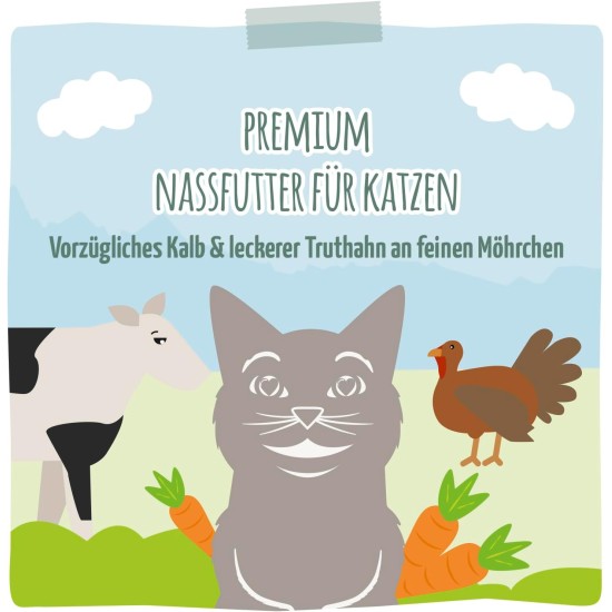MjAMjAM Premium Wet Food for Cats, Juicy Chicken with Delicious Carrots, Pack of 6 (6 x 400 g), Grain-Free with Extra Meat MjAMjAM Premium Wet Food for Cats, Juicy Chicken with Delicious Carrots, Pack of 6 (6 x 400 g), Grain-Free with Extra Meat
