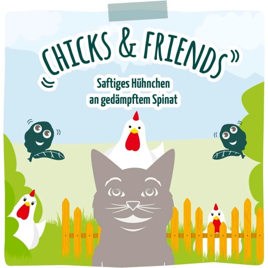 MjAMjAM Premium Wet Food for Cats, Juicy Chicken with Delicious Carrots, Pack of 6 (6 x 400 g), Grain-Free with Extra Meat MjAMjAM Premium Wet Food for Cats, Juicy Chicken with Delicious Carrots, Pack of 6 (6 x 400 g), Grain-Free with Extra Meat