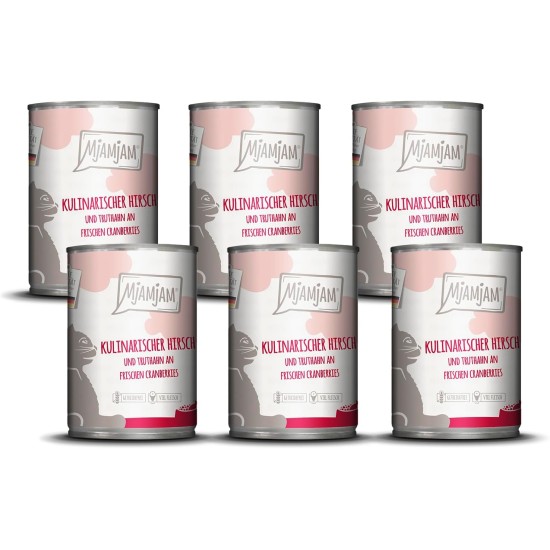 MjAMjAM Premium Wet Food for Cats, Juicy Chicken with Delicious Carrots, Pack of 6 (6 x 400 g), Grain-Free with Extra Meat MjAMjAM Premium Wet Food for Cats, Juicy Chicken with Delicious Carrots, Pack of 6 (6 x 400 g), Grain-Free with Extra Meat