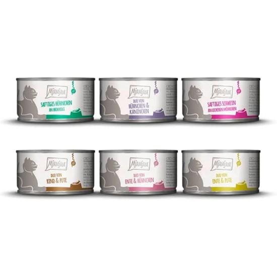 MjAMjAM Premium Wet Food for Cats, Juicy Chicken with Delicious Carrots, Pack of 6 (6 x 400 g), Grain-Free with Extra Meat MjAMjAM Premium Wet Food for Cats, Juicy Chicken with Delicious Carrots, Pack of 6 (6 x 400 g), Grain-Free with Extra Meat