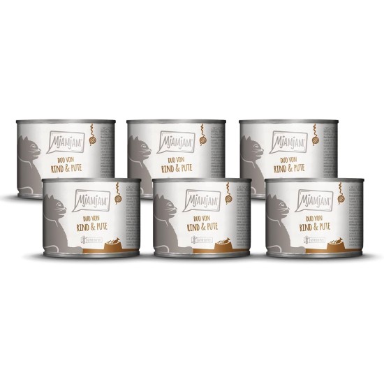 MjAMjAM Premium Wet Food for Cats, Juicy Chicken with Delicious Carrots, Pack of 6 (6 x 400 g), Grain-Free with Extra Meat MjAMjAM Premium Wet Food for Cats, Juicy Chicken with Delicious Carrots, Pack of 6 (6 x 400 g), Grain-Free with Extra Meat