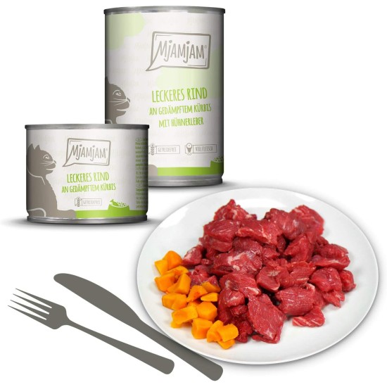 MjAMjAM Premium Wet Food for Cats, Mix Pack I ,Chicken, Beef, Heart, Pack of 125 (12 x 125 g), Cereal-Free with Extra Meat. MjAMjAM Premium Wet Food for Cats, Mix Pack I ,Chicken, Beef, Heart, Pack of 125 (12 x 125 g), Cereal-Free with Extra Meat.