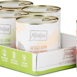 MjAMjAM Premium Wet Food for Cats Mix Pack I Chicken, Beef, Hearts, 6-Pack (6 x 800 g) Grain-Free with Extra Lots of Meat MjAMjAM Premium Wet Food for Cats Mix Pack I Chicken, Beef, Hearts, 6-Pack (6 x 800 g) Grain-Free with Extra Lots of Meat