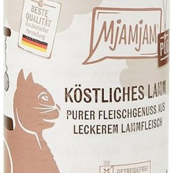 MjAMjAM Premium Wet Food for Cats, Pure Meat Enjoyment, Delicious Pure Lamb, 6 Pack (6 x 400 g), Grain-Free with Extra Meat MjAMjAM Premium Wet Food for Cats, Pure Meat Enjoyment, Delicious Pure Lamb, 6 Pack (6 x 400 g), Grain-Free with Extra Meat