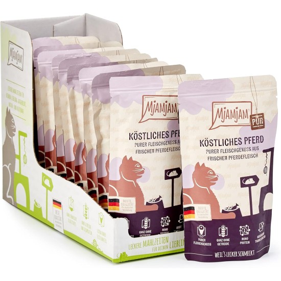 MjAMjAM Premium Wet Food for Cats, Pure Meat Enjoyment, Pure Juicy Chicken, Pack of 6 (6 x 400 g), Grain-Free with Extra Meat MjAMjAM Premium Wet Food for Cats, Pure Meat Enjoyment, Pure Juicy Chicken, Pack of 6 (6 x 400 g), Grain-Free with Extra Meat