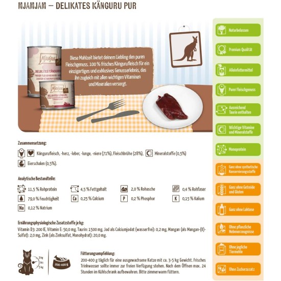 MjAMjAM Premium Wet Food for Cats, Pure Meat Enjoyment, Pure Juicy Chicken, Pack of 6 (6 x 400 g), Grain-Free with Extra Meat MjAMjAM Premium Wet Food for Cats, Pure Meat Enjoyment, Pure Juicy Chicken, Pack of 6 (6 x 400 g), Grain-Free with Extra Meat