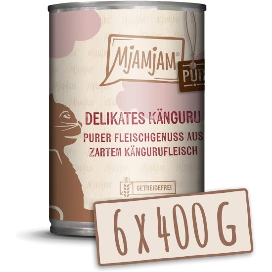 MjAMjAM Premium Wet Food for Cats, Pure Meat Enjoyment, Pure Juicy Chicken, Pack of 6 (6 x 400 g), Grain-Free with Extra Meat MjAMjAM Premium Wet Food for Cats, Pure Meat Enjoyment, Pure Juicy Chicken, Pack of 6 (6 x 400 g), Grain-Free with Extra Meat