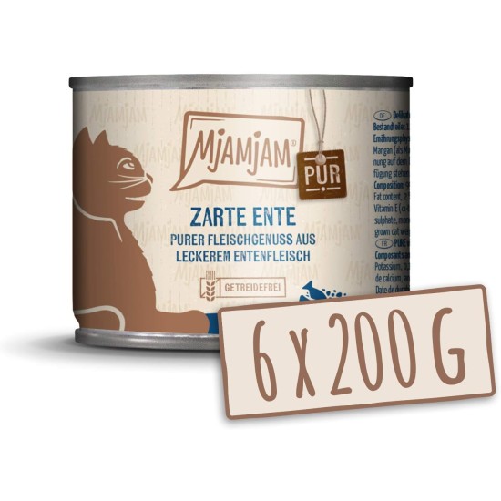 MjAMjAM Premium Wet Food for Cats, Pure Meat Enjoyment, Pure Juicy Chicken, Pack of 6 (6 x 400 g), Grain-Free with Extra Meat MjAMjAM Premium Wet Food for Cats, Pure Meat Enjoyment, Pure Juicy Chicken, Pack of 6 (6 x 400 g), Grain-Free with Extra Meat