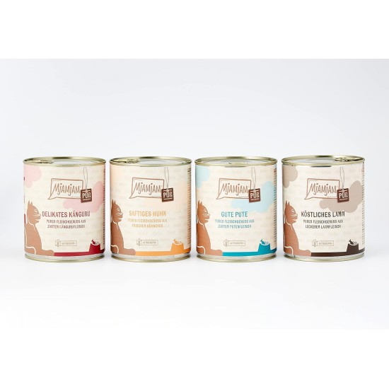 MjAMjAM Premium Wet Food for Cats, Pure Meat Enjoyment, Pure Juicy Chicken, Pack of 6 (6 x 400 g), Grain-Free with Extra Meat MjAMjAM Premium Wet Food for Cats, Pure Meat Enjoyment, Pure Juicy Chicken, Pack of 6 (6 x 400 g), Grain-Free with Extra Meat