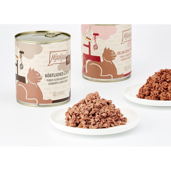 MjAMjAM Premium Wet Food for Cats, Pure Meat Enjoyment, Pure Juicy Chicken, Pack of 6 (6 x 400 g), Grain-Free with Extra Meat MjAMjAM Premium Wet Food for Cats, Pure Meat Enjoyment, Pure Juicy Chicken, Pack of 6 (6 x 400 g), Grain-Free with Extra Meat
