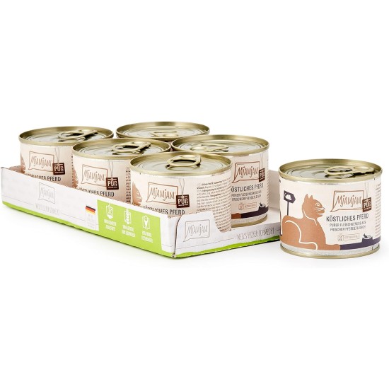 MjAMjAM Premium Wet Food for Cats, Pure Meat Enjoyment, Pure Juicy Chicken, Pack of 6 (6 x 400 g), Grain-Free with Extra Meat MjAMjAM Premium Wet Food for Cats, Pure Meat Enjoyment, Pure Juicy Chicken, Pack of 6 (6 x 400 g), Grain-Free with Extra Meat