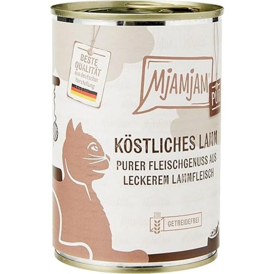 MjAMjAM Premium Wet Food for Cats, Pure Meat Enjoyment, Pure Juicy Chicken, Pack of 6 (6 x 400 g), Grain-Free with Extra Meat MjAMjAM Premium Wet Food for Cats, Pure Meat Enjoyment, Pure Juicy Chicken, Pack of 6 (6 x 400 g), Grain-Free with Extra Meat