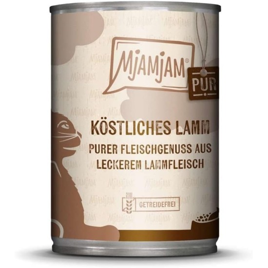 MjAMjAM Premium Wet Food for Cats, Pure Meat Enjoyment, Pure Juicy Chicken, Pack of 6 (6 x 400 g), Grain-Free with Extra Meat MjAMjAM Premium Wet Food for Cats, Pure Meat Enjoyment, Pure Juicy Chicken, Pack of 6 (6 x 400 g), Grain-Free with Extra Meat