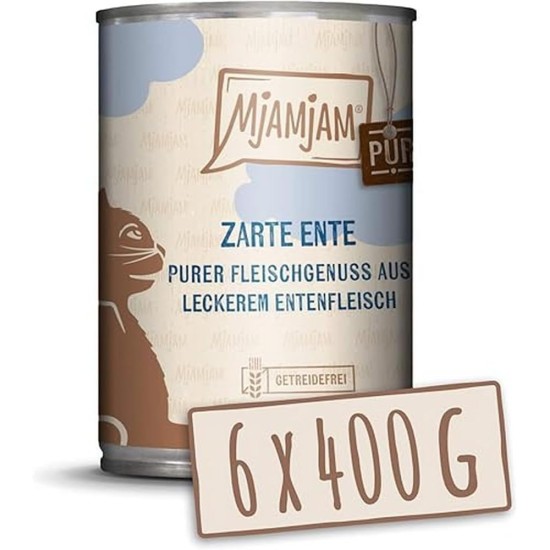 MjAMjAM Premium Wet Food for Cats, Pure Meat Enjoyment, Pure Juicy Chicken, Pack of 6 (6 x 400 g), Grain-Free with Extra Meat MjAMjAM Premium Wet Food for Cats, Pure Meat Enjoyment, Pure Juicy Chicken, Pack of 6 (6 x 400 g), Grain-Free with Extra Meat
