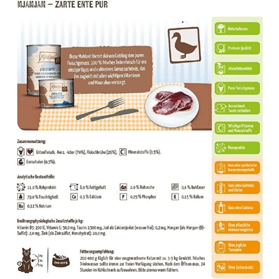 MjAMjAM Premium Wet Food for Cats, Pure Meat Enjoyment, Pure Juicy Chicken, Pack of 6 (6 x 400 g), Grain-Free with Extra Meat MjAMjAM Premium Wet Food for Cats, Pure Meat Enjoyment, Pure Juicy Chicken, Pack of 6 (6 x 400 g), Grain-Free with Extra Meat