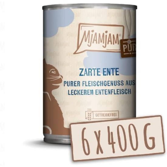 MjAMjAM Premium Wet Food for Cats, Pure Meat Enjoyment, Pure Juicy Chicken, Pack of 6 (6 x 400 g), Grain-Free with Extra Meat MjAMjAM Premium Wet Food for Cats, Pure Meat Enjoyment, Pure Juicy Chicken, Pack of 6 (6 x 400 g), Grain-Free with Extra Meat