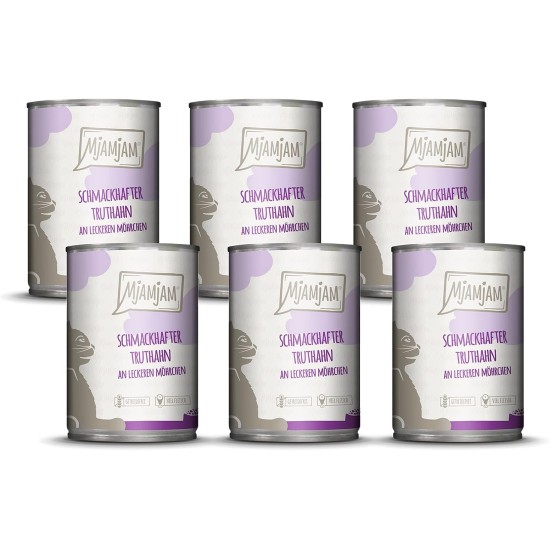 MjAMjAM Premium Wet Food for Cats, Pure Meat Enjoyment, Pure Juicy Chicken, Pack of 6 (6 x 400 g), Grain-Free with Extra Meat MjAMjAM Premium Wet Food for Cats, Pure Meat Enjoyment, Pure Juicy Chicken, Pack of 6 (6 x 400 g), Grain-Free with Extra Meat
