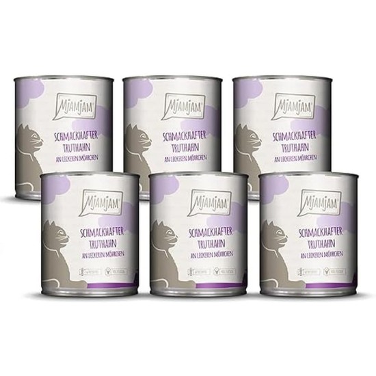 MjAMjAM Premium Wet Food for Cats, Pure Meat Enjoyment, Pure Juicy Chicken, Pack of 6 (6 x 400 g), Grain-Free with Extra Meat MjAMjAM Premium Wet Food for Cats, Pure Meat Enjoyment, Pure Juicy Chicken, Pack of 6 (6 x 400 g), Grain-Free with Extra Meat