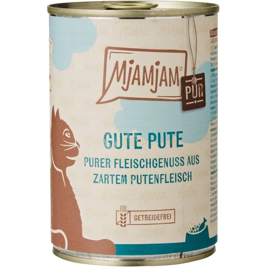 MjAMjAM Premium Wet Food for Cats, Pure Meat Enjoyment, Pure Juicy Chicken, Pack of 6 (6 x 400 g), Grain-Free with Extra Meat MjAMjAM Premium Wet Food for Cats, Pure Meat Enjoyment, Pure Juicy Chicken, Pack of 6 (6 x 400 g), Grain-Free with Extra Meat