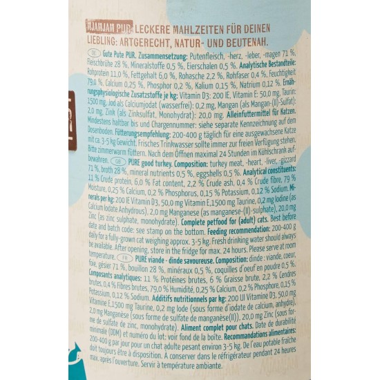 MjAMjAM Premium Wet Food for Cats, Pure Meat Enjoyment, Pure Juicy Chicken, Pack of 6 (6 x 400 g), Grain-Free with Extra Meat MjAMjAM Premium Wet Food for Cats, Pure Meat Enjoyment, Pure Juicy Chicken, Pack of 6 (6 x 400 g), Grain-Free with Extra Meat