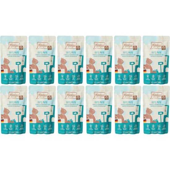 MjAMjAM Premium Wet Food for Cats, Pure Meat Enjoyment, Pure Juicy Chicken, Pack of 6 (6 x 400 g), Grain-Free with Extra Meat MjAMjAM Premium Wet Food for Cats, Pure Meat Enjoyment, Pure Juicy Chicken, Pack of 6 (6 x 400 g), Grain-Free with Extra Meat