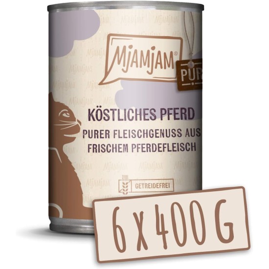 MjAMjAM Premium Wet Food for Cats, Pure Meat Enjoyment, Pure Juicy Chicken, Pack of 6 (6 x 400 g), Grain-Free with Extra Meat MjAMjAM Premium Wet Food for Cats, Pure Meat Enjoyment, Pure Juicy Chicken, Pack of 6 (6 x 400 g), Grain-Free with Extra Meat