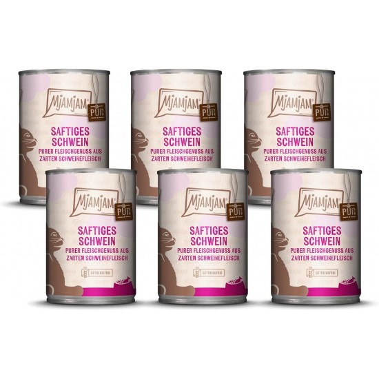 MjAMjAM Premium Wet Food for Cats, Pure Meat Enjoyment, Pure Juicy Chicken, Pack of 6 (6 x 800 g), Grain-Free with Extra Meat MjAMjAM Premium Wet Food for Cats, Pure Meat Enjoyment, Pure Juicy Chicken, Pack of 6 (6 x 800 g), Grain-Free with Extra Meat