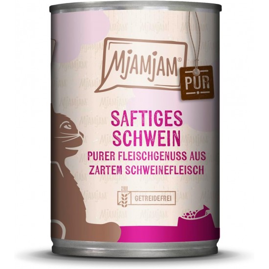 MjAMjAM Premium Wet Food for Cats, Pure Meat Enjoyment, Pure Juicy Chicken, Pack of 6 (6 x 800 g), Grain-Free with Extra Meat MjAMjAM Premium Wet Food for Cats, Pure Meat Enjoyment, Pure Juicy Chicken, Pack of 6 (6 x 800 g), Grain-Free with Extra Meat