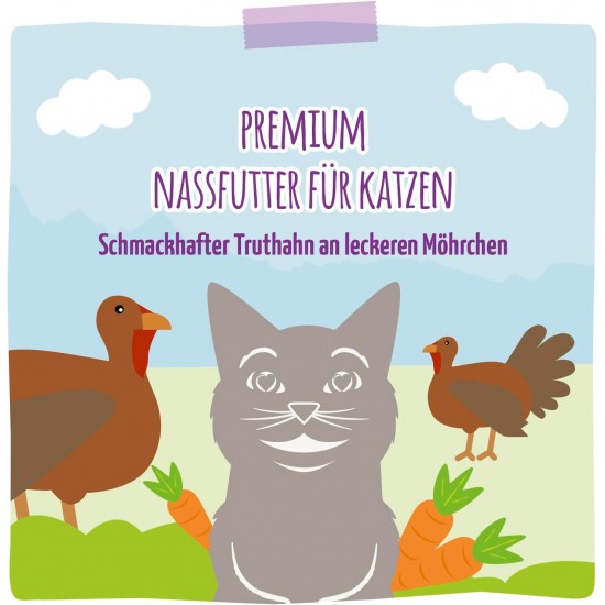 MjAMjAM Premium Wet Food for Cats, Pure Meat Enjoyment, Pure Juicy Chicken, Pack of 6 (6 x 800 g), Grain-Free with Extra Meat MjAMjAM Premium Wet Food for Cats, Pure Meat Enjoyment, Pure Juicy Chicken, Pack of 6 (6 x 800 g), Grain-Free with Extra Meat