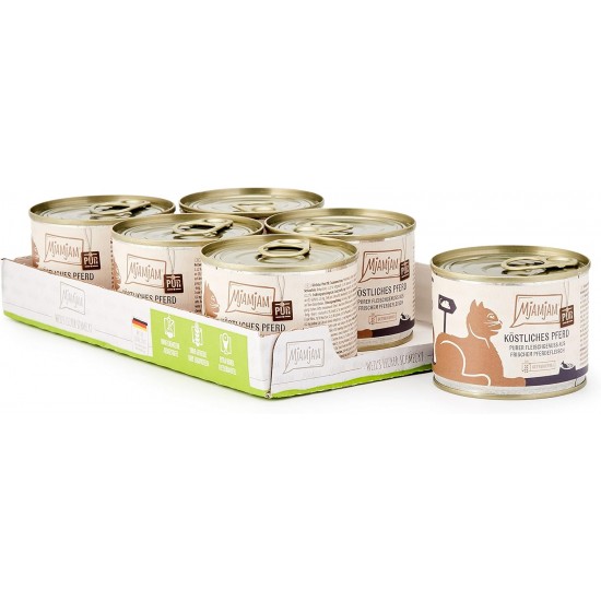 MjAMjAM Premium Wet Food for Cats, Pure Meat Enjoyment, Pure Juicy Chicken, Pack of 6 (6 x 800 g), Grain-Free with Extra Meat MjAMjAM Premium Wet Food for Cats, Pure Meat Enjoyment, Pure Juicy Chicken, Pack of 6 (6 x 800 g), Grain-Free with Extra Meat
