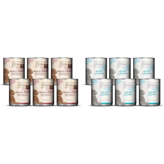 MjAMjAM Premium Wet Food for Cats, Pure Meat Enjoyment, Pure Juicy Chicken, Pack of 6 (6 x 800 g), Grain-Free with Extra Meat MjAMjAM Premium Wet Food for Cats, Pure Meat Enjoyment, Pure Juicy Chicken, Pack of 6 (6 x 800 g), Grain-Free with Extra Meat