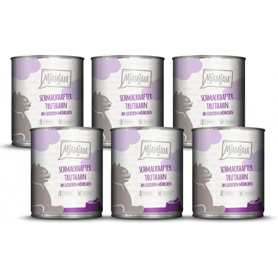 MjAMjAM Premium Wet Food for Cats, Pure Meat Enjoyment, Pure Juicy Chicken, Pack of 6 (6 x 800 g), Grain-Free with Extra Meat MjAMjAM Premium Wet Food for Cats, Pure Meat Enjoyment, Pure Juicy Chicken, Pack of 6 (6 x 800 g), Grain-Free with Extra Meat