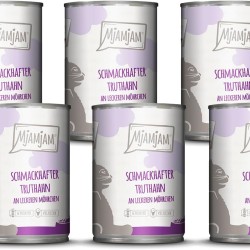 MjAMjAM Premium Wet Food for Cats, Tasty Turkey with Delicious Carrots, Pack of 6 (6 x 400 g), Grain-Free with Extra Meat MjAMjAM Premium Wet Food for Cats, Tasty Turkey with Delicious Carrots, Pack of 6 (6 x 400 g), Grain-Free with Extra Meat