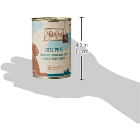 MjAMjAM Premium Wet Food for Cats, Tasty Turkey with Delicious Carrots, Pack of 6 (6 x 400 g), Grain-Free with Extra Meat MjAMjAM Premium Wet Food for Cats, Tasty Turkey with Delicious Carrots, Pack of 6 (6 x 400 g), Grain-Free with Extra Meat