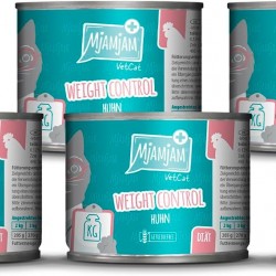 MjAMjAM VetCat - Premium Wet Food for Cats - Diet - Weight Control - Chicken, Pack of 6 (6 x 200 g), Grain-Free MjAMjAM VetCat - Premium Wet Food for Cats - Diet - Weight Control - Chicken, Pack of 6 (6 x 200 g), Grain-Free
