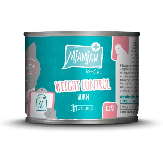 MjAMjAM VetCat Premium Wet Food for Cats - Diet - Kidney - Renal - Chicken, Pack of 6 (6 x 200 g), Grain-Free MjAMjAM VetCat Premium Wet Food for Cats - Diet - Kidney - Renal - Chicken, Pack of 6 (6 x 200 g), Grain-Free