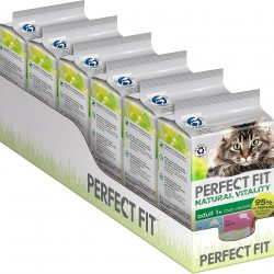 PERFECT FIT Adult 1+ Premium Wet Cat Food - 36 x 50 g Portion Bag - with Deep Sea Fish and Salmon - Wet Food for Cats - No Grain PERFECT FIT Adult 1+ Premium Wet Cat Food - 36 x 50 g Portion Bag - with Deep Sea Fish and Salmon - Wet Food for Cats - No Grain
