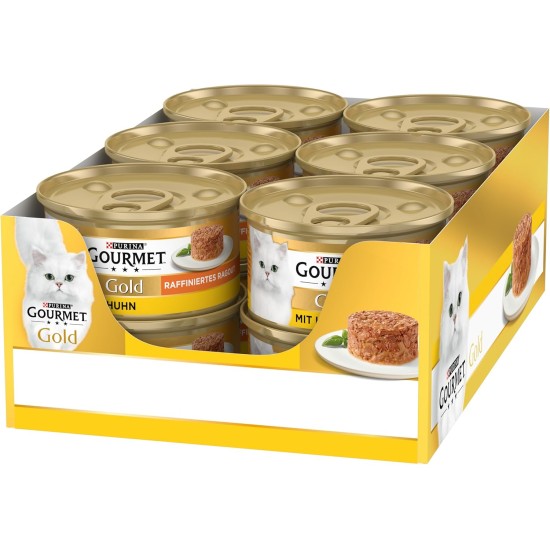 PURINA GOURMET Gold Refined Ragout Wet Cat Food, Various Varieties, 12 Pack (12 x 85 g) PURINA GOURMET Gold Refined Ragout Wet Cat Food, Various Varieties, 12 Pack (12 x 85 g)
