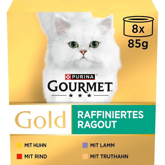 PURINA GOURMET Gold Refined Ragout Wet Cat Food, Various Varieties, 12 Pack (12 x 85 g) PURINA GOURMET Gold Refined Ragout Wet Cat Food, Various Varieties, 12 Pack (12 x 85 g)