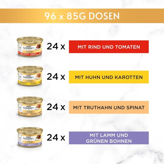 PURINA GOURMET Gold Refined Ragout Wet Cat Food, Various Varieties, 12 Pack (12 x 85 g) PURINA GOURMET Gold Refined Ragout Wet Cat Food, Various Varieties, 12 Pack (12 x 85 g)