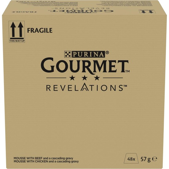 PURINA GOURMET Revelations Mousse Wet Cat Food in Sauce with Chicken, Pack of 12 (12 x 2 x 57 g Servings) PURINA GOURMET Revelations Mousse Wet Cat Food in Sauce with Chicken, Pack of 12 (12 x 2 x 57 g Servings)
