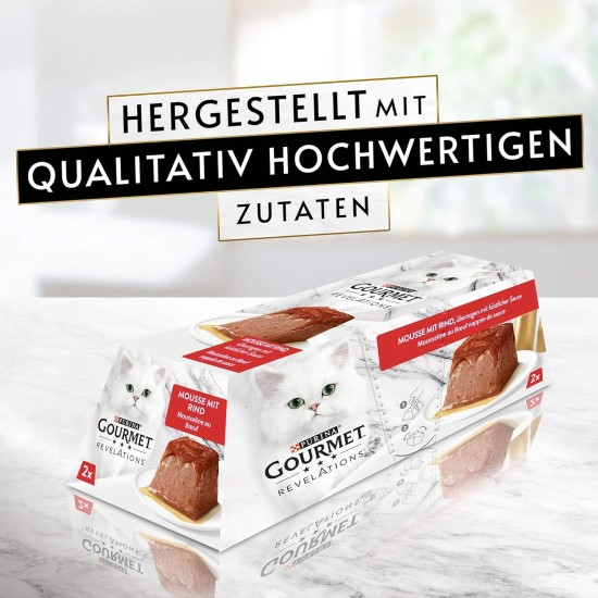 PURINA GOURMET Revelations Mousse Wet Cat Food in Sauce with Chicken, Pack of 12 (12 x 2 x 57 g Servings) PURINA GOURMET Revelations Mousse Wet Cat Food in Sauce with Chicken, Pack of 12 (12 x 2 x 57 g Servings)