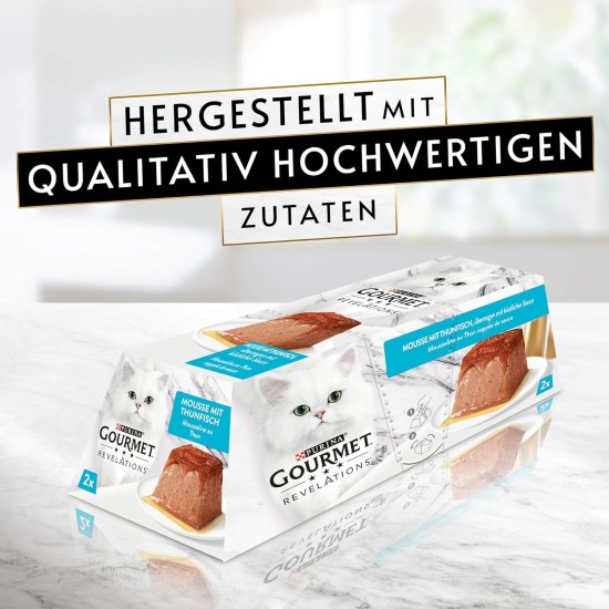PURINA GOURMET Revelations Mousse Wet Cat Food in Sauce with Chicken, Pack of 12 (12 x 2 x 57 g Servings) PURINA GOURMET Revelations Mousse Wet Cat Food in Sauce with Chicken, Pack of 12 (12 x 2 x 57 g Servings)